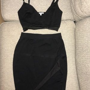 Charlotte Russe Two Piece Black Cotton /Mesh Dress
